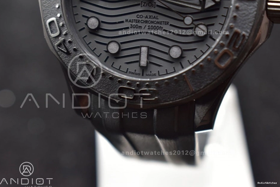 1066 43.5mm on Black Dial Black Best 1:1 Ceramic VSF Edition Strap Black Rubber Durable Seamaster A 300m 0430